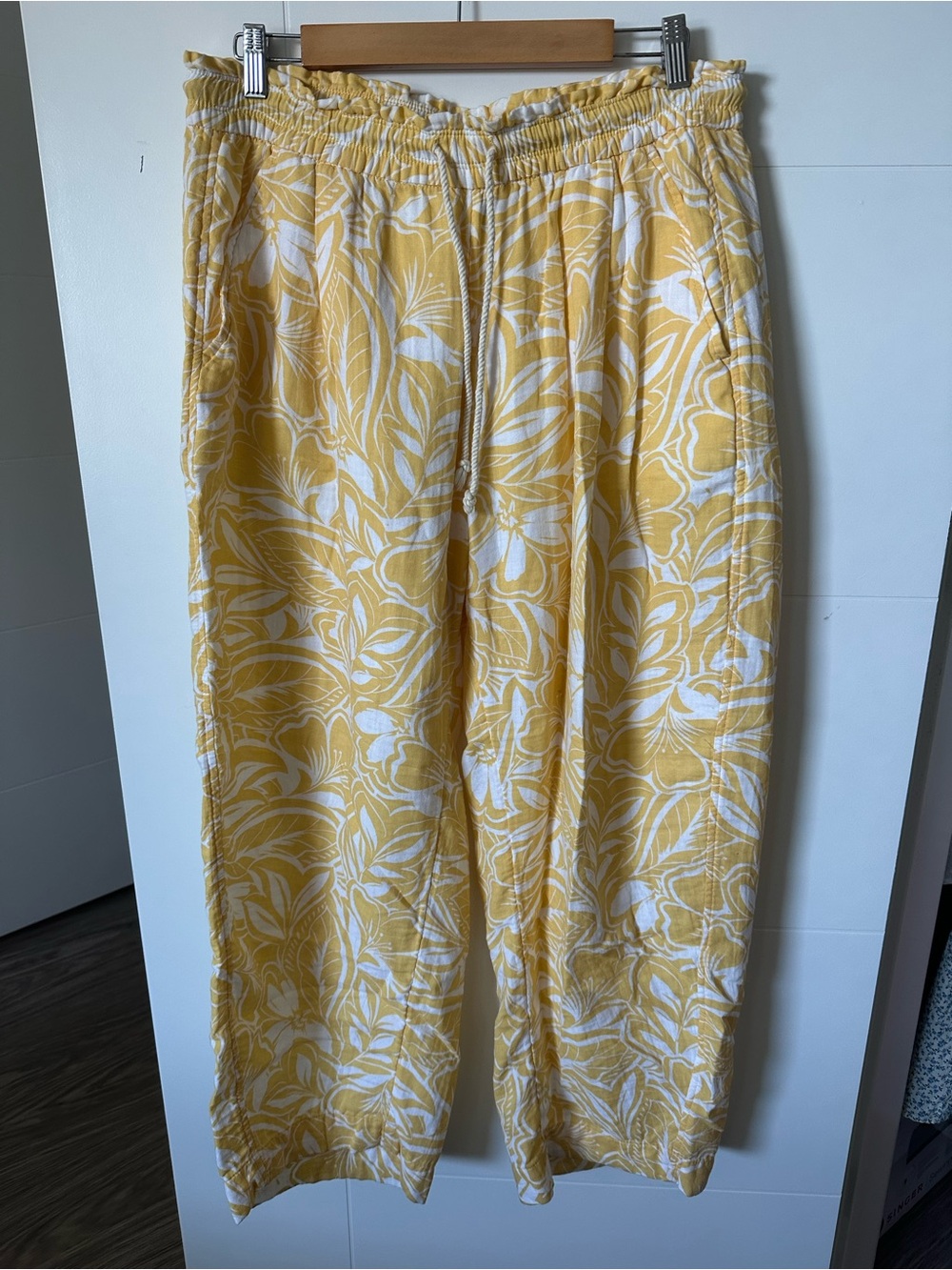 Old Navy Yellow Floral Barrel Pants